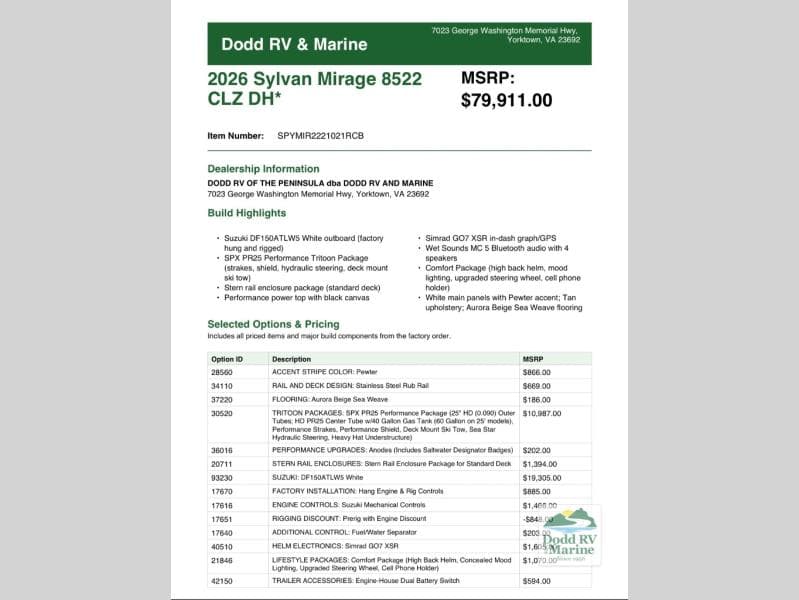 New 2026 Sylvan MIRAGE 8522 CLZ DH - photo - 34