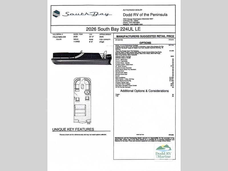 New 2026 Forest River SOUTH BAY 224UL LE 2.75 - photo - 7